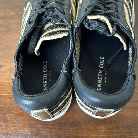 Kenneth Cole Shoes Kam Sneaker Zebra Animal Print Black Brown Boho Casual Size 8 - Picture 3 of 8
